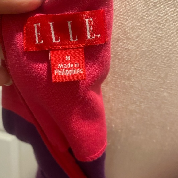 Elle Womens Purple Red Pink Color Block Sleeveless Midi Dress size 8 - Picture 4 of 12